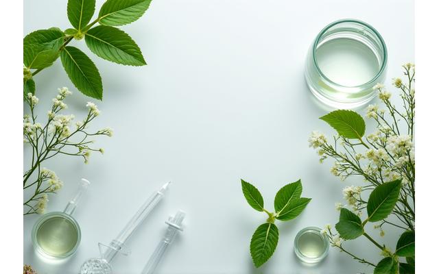 Natural ingredients and scientific tools side-by-side